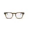 Akoni Wise Rectangular Tortoiseshell Optical Glasses With Metallic Temples In Brown