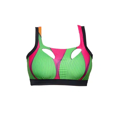 Akosua Swimwear Women's Layer Me Slowly Bikini Top - Green & Pink In Multi