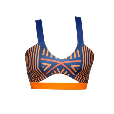 Akosua Swimwear Women's Something Borrowed Something Blue Bikini Top -  Orange & Blue