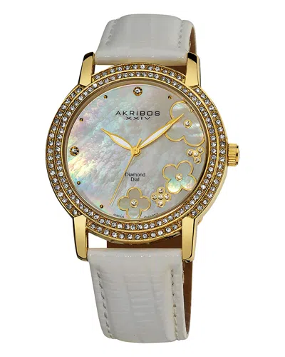 Akribos Xxiv Akribos Women's Ladies Diamond Watch In Gold