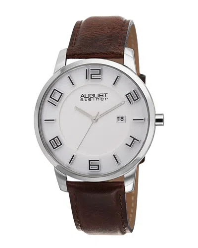 Akribos Xxiv August Steiner Men's Leather Watch In Multicolor