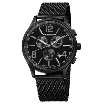 Akribos Xxiv Black Dial Black Ion-plated Men's Watch Ak719bk