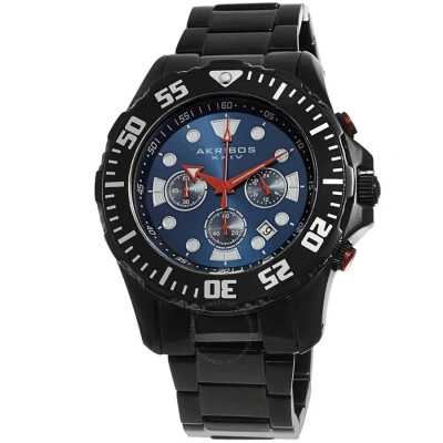 Akribos Xxiv Blue Dial Black-plated Men's Watch Ak661bk