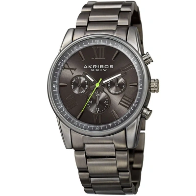 Akribos Xxiv Enterprise Quartz Grey Dial Men's Watch P50153 In Gold
