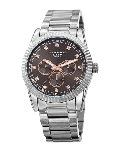 Akribos Xxiv Men's Alloy Diamond Watch In White