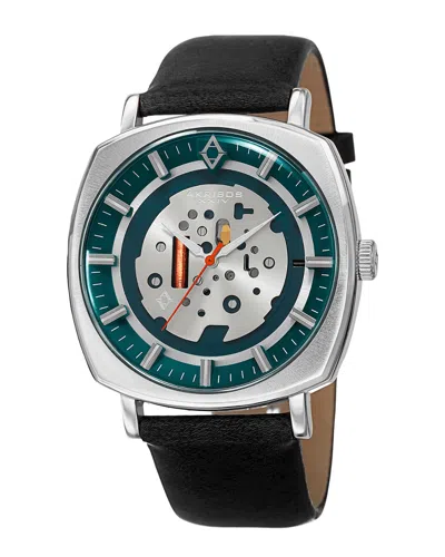 Akribos Xxiv Men's Antique Leather Strap Watch