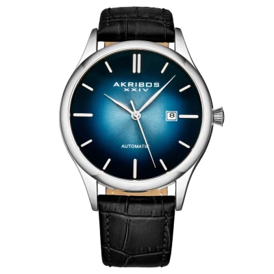 Akribos Xxiv Men's Casual Automatic Blue Dial Men's Watch P50106 In Black