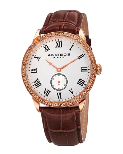 Akribos Xxiv Men's Genuine Leather Watch
