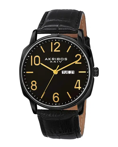 Akribos Xxiv Men's Genuine Leather Watch