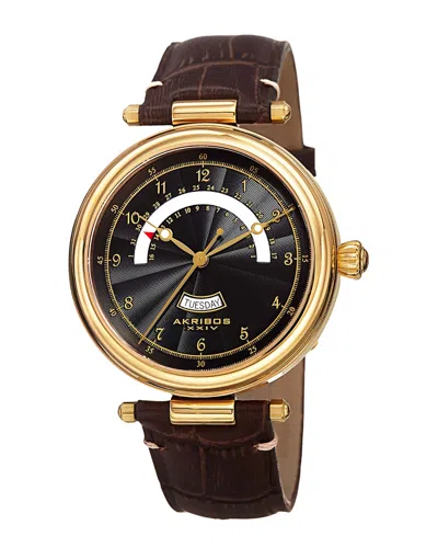 Akribos Xxiv Men's Genuine Leather Watch