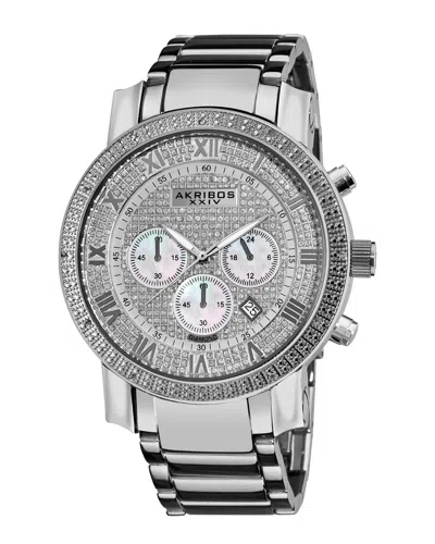 Akribos Xxiv Men's Grandiose Diamond Watch In Multicolor