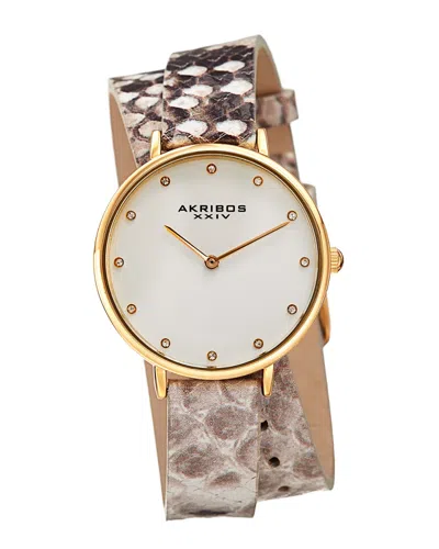 Akribos Xxiv Men's Leather Watch