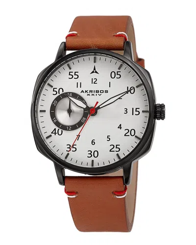 Akribos Xxiv Men's Leather Watch