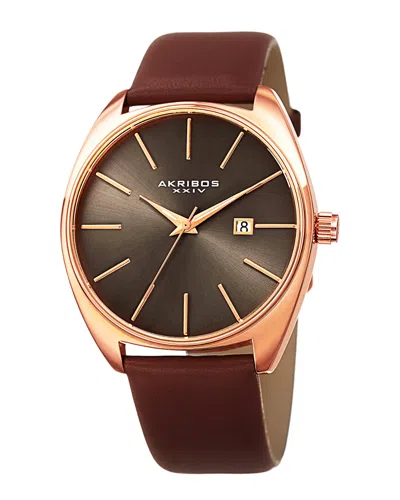 Akribos Xxiv Men's Leather Watch