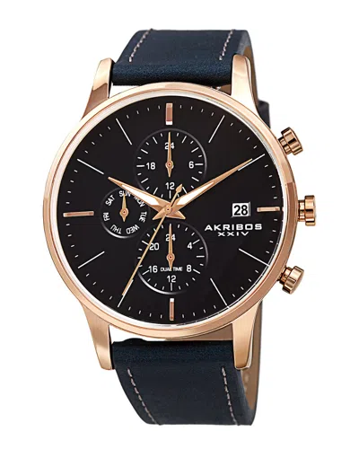 Akribos Xxiv Men's Leather Watch