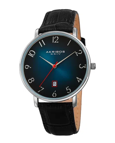 Akribos Xxiv Men's Leather Watch