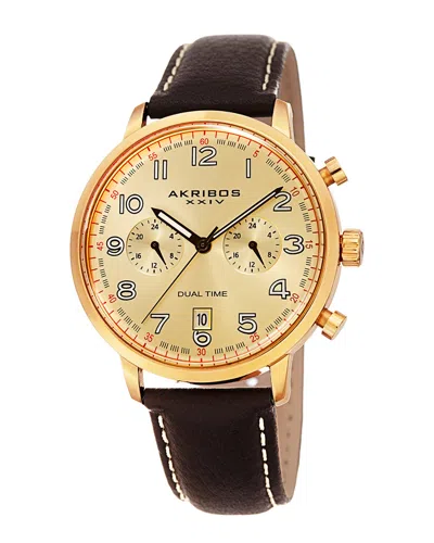 Akribos Xxiv Men's Leather Watch