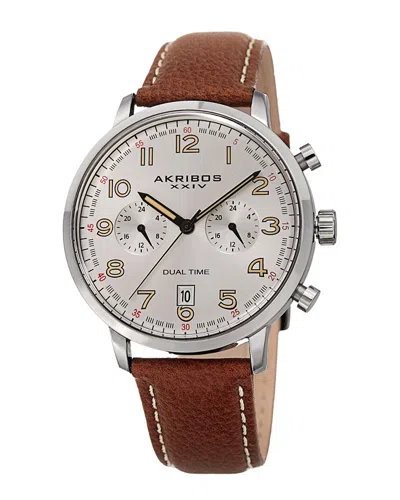 Akribos Xxiv Men's Leather Watch