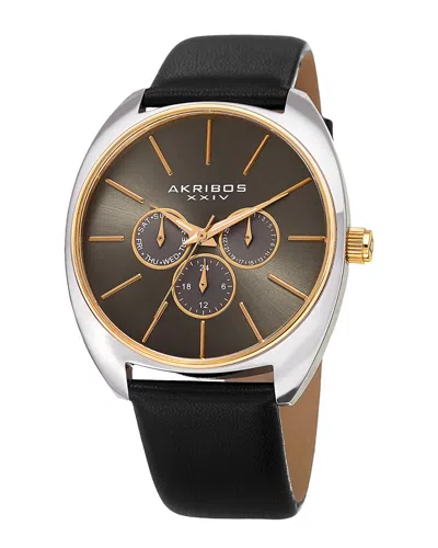 Akribos Xxiv Men's Leather Watch
