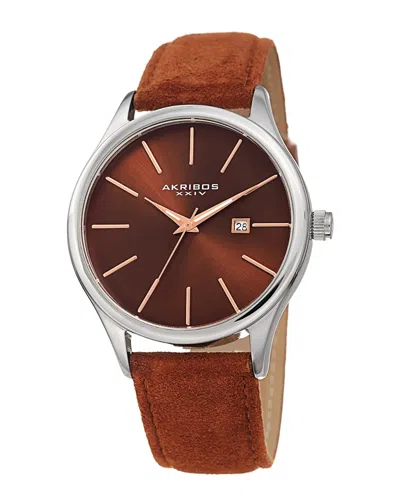 Akribos Xxiv Men's Leather Watch