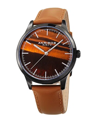 Akribos Xxiv Men's Leather Watch