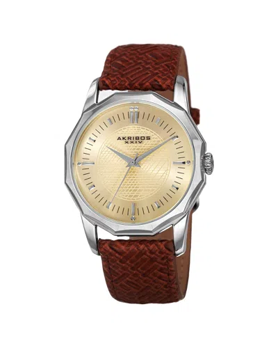 Akribos Xxiv Men's Leather Watch