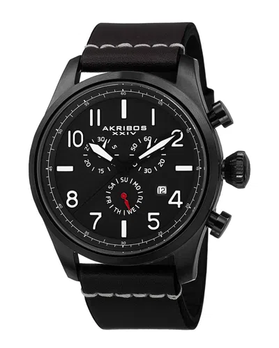 Akribos Xxiv Men's Leather Watch