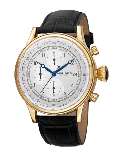 Akribos Xxiv Men's Leather Watch
