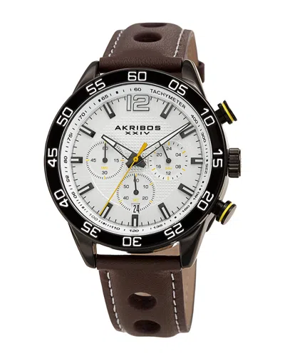 Akribos Xxiv Men's Leather Watch