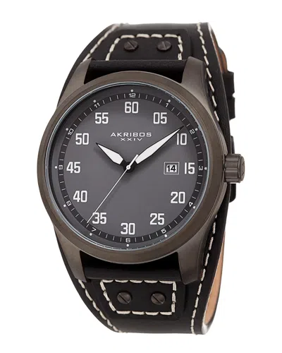 Akribos Xxiv Men's Leather Watch