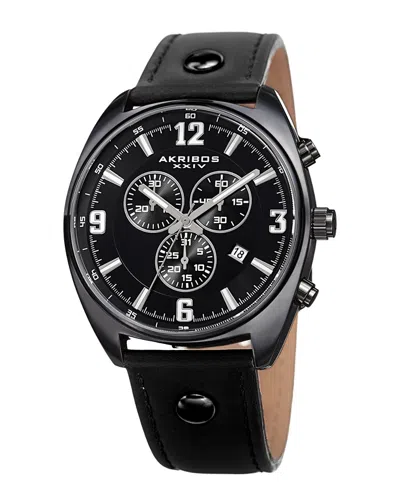 Akribos Xxiv Men's Leather Watch
