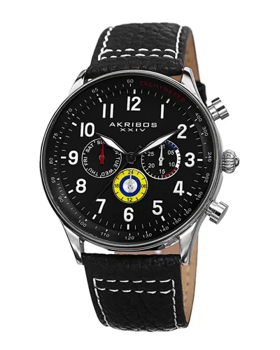 Akribos Xxiv Men's Leather Watch