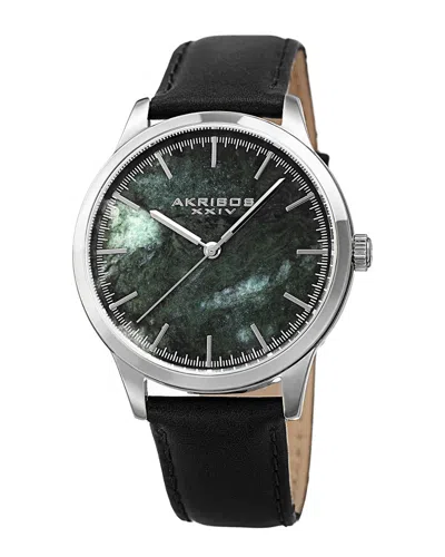 Akribos Xxiv Men's Leather Watch