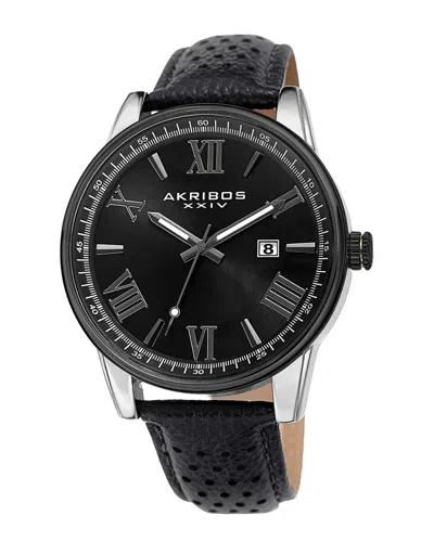 Akribos Xxiv Men's Leather Watch