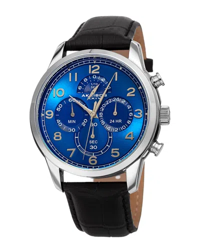 Akribos Xxiv Men's Leather Watch