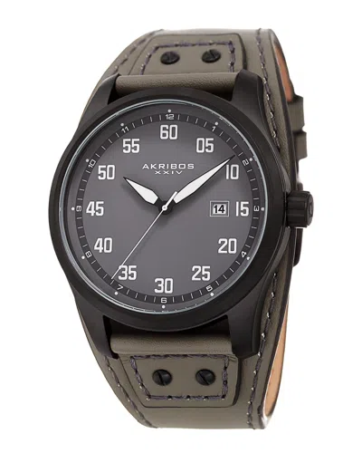 Akribos Xxiv Men's Leather Watch