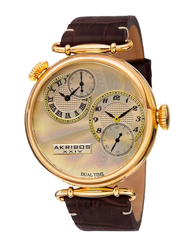 Akribos Xxiv Men's Leather Watch