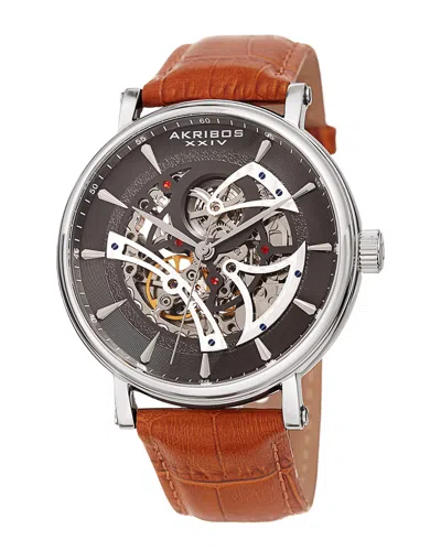 AKRIBOS XXIV AKRIBOS XXIV MEN'S LEATHER WATCH