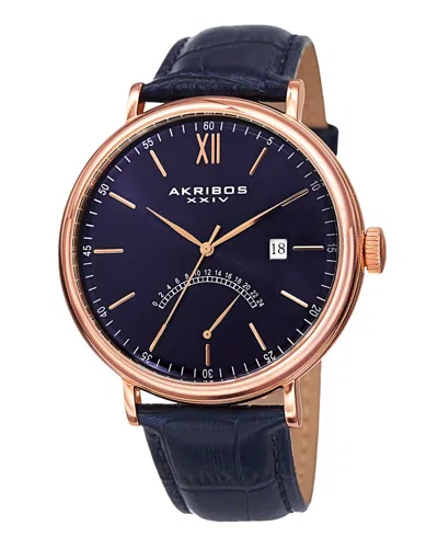 Akribos Xxiv Men's Leather Watch In Multicolor