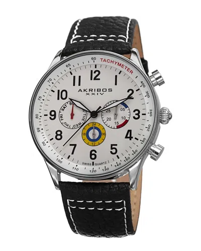 Akribos Xxiv Men's Leather Watch In Multicolor
