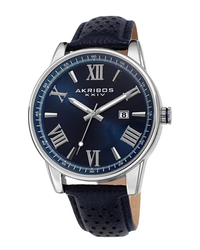 Akribos Xxiv Men's Patent Leather Watch