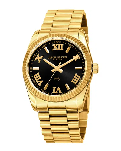 Akribos Xxiv Men's Stainless Steel Watch In Black