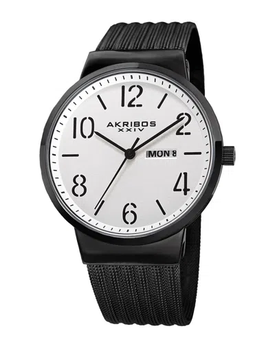 Akribos Xxiv Men's Stainless Steel Watch In Black