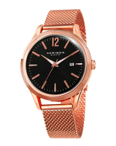 Akribos Xxiv Men's Stainless Steel Watch In Gold