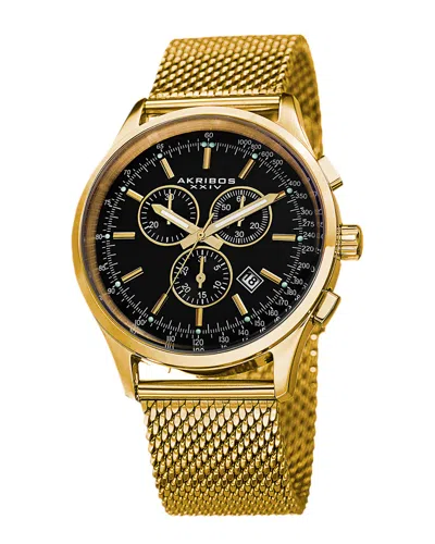 Akribos Xxiv Men's Stainless Steel Watch In Gold
