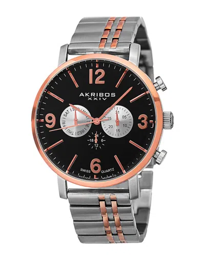 Akribos Xxiv Men's Stainless Steel Watch