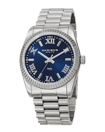 Akribos Xxiv Men's Stainless Steel Watch In Metallic