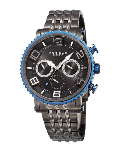 Akribos Xxiv Men's Stainless Steel Watch In Black