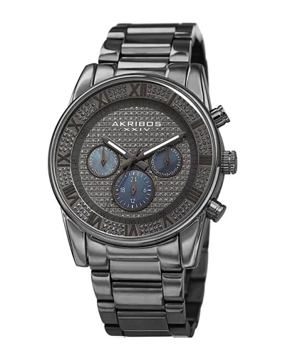 Akribos Xxiv Men's Stainless Steel Watch In Black