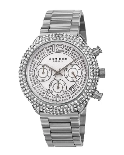 Akribos Xxiv Men's Stainless Steel Watch In Metallic